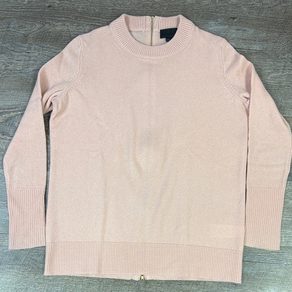 J.Crew Collection Italian Cashmere Blush Pink Zip-Back Sweater – XXS